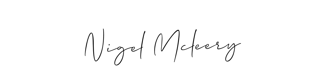 if you are searching for the best signature style for your name Nigel Mcleery. so please give up your signature search. here we have designed multiple signature styles  using Allison_Script. Nigel Mcleery signature style 2 images and pictures png