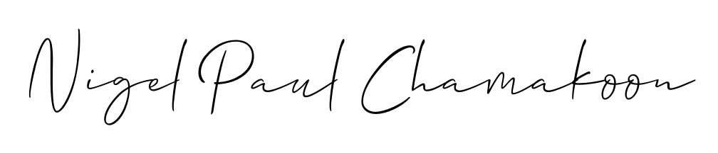 Transform the name Nigel Paul Chamakoon into a signature masterpiece using Allison_Script font. Ideal for photographers, artists, and creators looking for watermarks. Nigel Paul Chamakoon signature style 2 images and pictures png