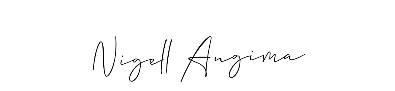 You should practise on your own different ways (Allison_Script) to write your name (Nigell Angima) in signature. don't let someone else do it for you. Nigell Angima signature style 2 images and pictures png