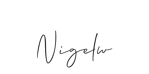 The best way (Allison_Script) to make a short signature is to pick only two or three words in your name. The name Nigelw include a total of six letters. For converting this name. Nigelw signature style 2 images and pictures png