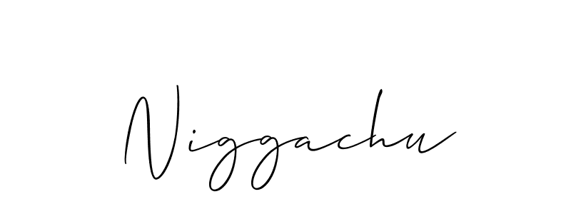 Design your own signature with our free online signature maker. With this signature software, you can create a handwritten (Allison_Script) signature for name Niggachu. Niggachu signature style 2 images and pictures png