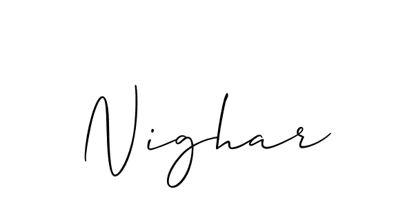 Similarly Allison_Script is the best handwritten signature design. Signature creator online .You can use it as an online autograph creator for name Nighar. Nighar signature style 2 images and pictures png