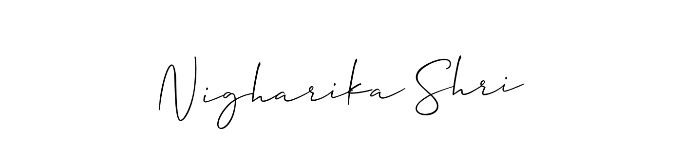 Make a short Nigharika Shri signature style. Manage your documents anywhere anytime using Allison_Script. Create and add eSignatures, submit forms, share and send files easily. Nigharika Shri signature style 2 images and pictures png