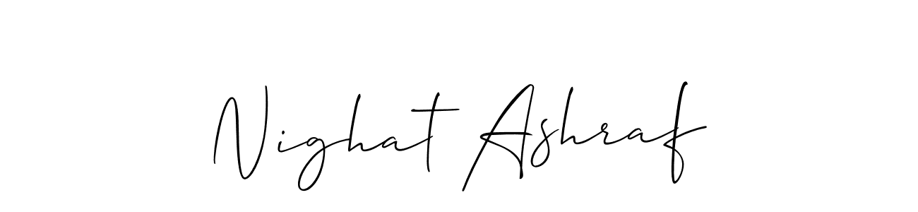 Make a beautiful signature design for name Nighat Ashraf. Use this online signature maker to create a handwritten signature for free. Nighat Ashraf signature style 2 images and pictures png