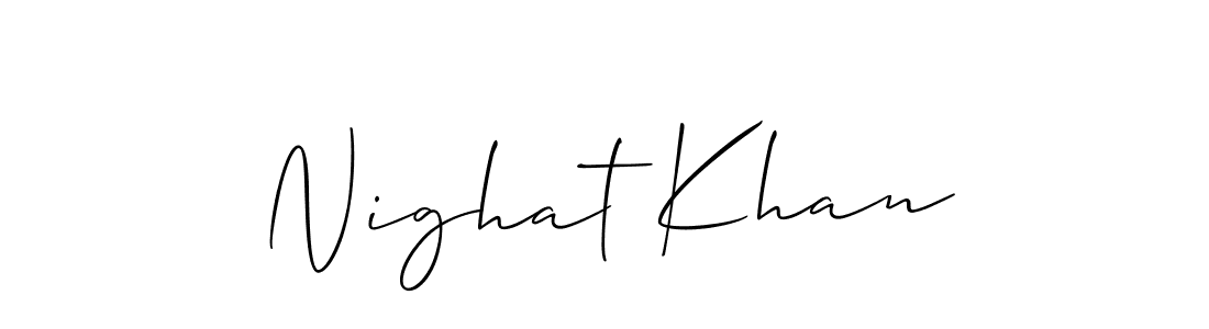 How to Draw Nighat Khan signature style? Allison_Script is a latest design signature styles for name Nighat Khan. Nighat Khan signature style 2 images and pictures png