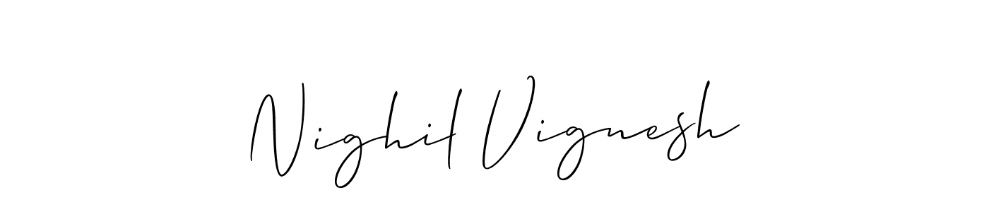 How to Draw Nighil Vignesh signature style? Allison_Script is a latest design signature styles for name Nighil Vignesh. Nighil Vignesh signature style 2 images and pictures png