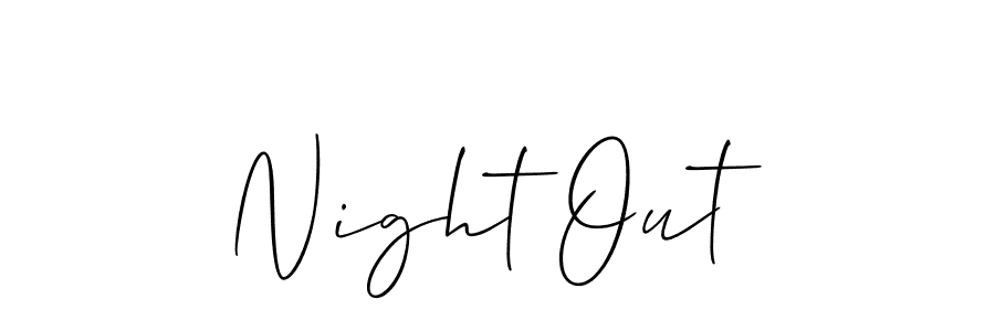 Night Out stylish signature style. Best Handwritten Sign (Allison_Script) for my name. Handwritten Signature Collection Ideas for my name Night Out. Night Out signature style 2 images and pictures png