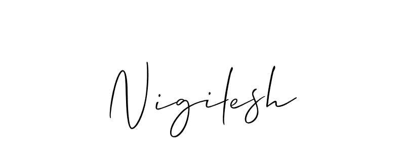 Design your own signature with our free online signature maker. With this signature software, you can create a handwritten (Allison_Script) signature for name Nigilesh. Nigilesh signature style 2 images and pictures png