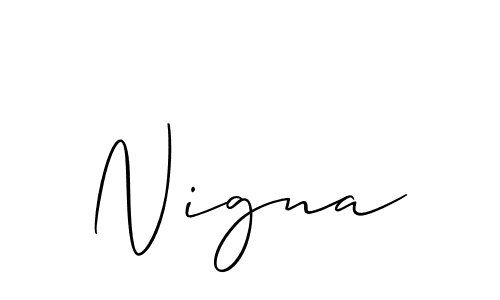if you are searching for the best signature style for your name Nigna. so please give up your signature search. here we have designed multiple signature styles  using Allison_Script. Nigna signature style 2 images and pictures png