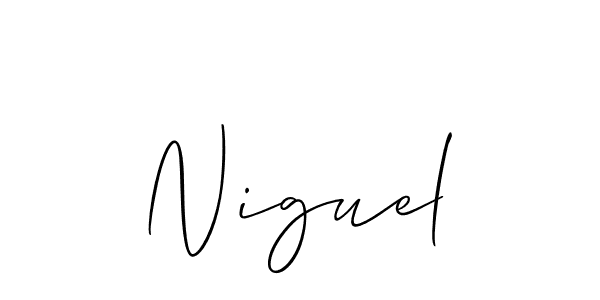 if you are searching for the best signature style for your name Niguel. so please give up your signature search. here we have designed multiple signature styles  using Allison_Script. Niguel signature style 2 images and pictures png