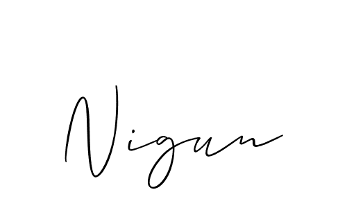 Nigun stylish signature style. Best Handwritten Sign (Allison_Script) for my name. Handwritten Signature Collection Ideas for my name Nigun. Nigun signature style 2 images and pictures png