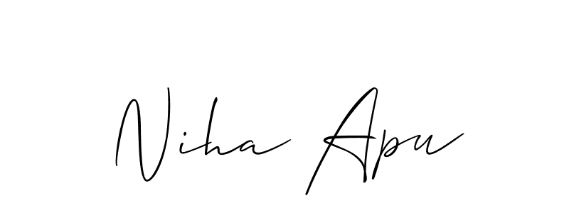 How to Draw Niha Apu signature style? Allison_Script is a latest design signature styles for name Niha Apu. Niha Apu signature style 2 images and pictures png