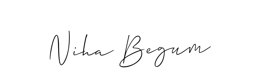 Use a signature maker to create a handwritten signature online. With this signature software, you can design (Allison_Script) your own signature for name Niha Begum. Niha Begum signature style 2 images and pictures png