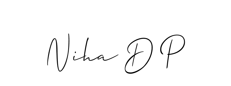 How to make Niha D P signature? Allison_Script is a professional autograph style. Create handwritten signature for Niha D P name. Niha D P signature style 2 images and pictures png