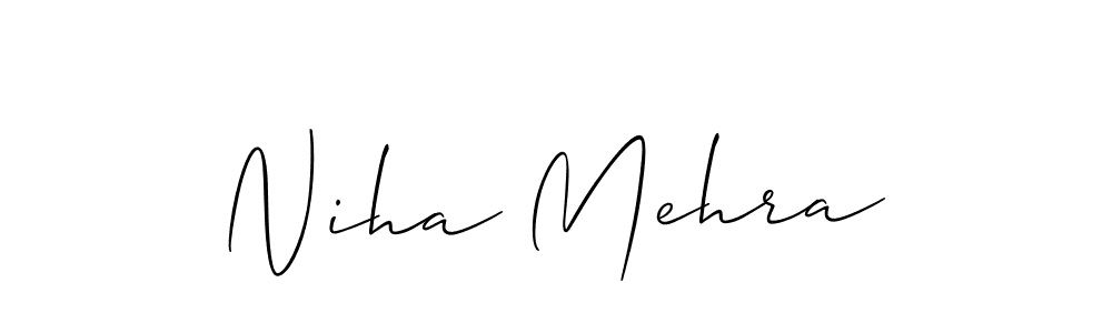 Also we have Niha Mehra name is the best signature style. Create professional handwritten signature collection using Allison_Script autograph style. Niha Mehra signature style 2 images and pictures png