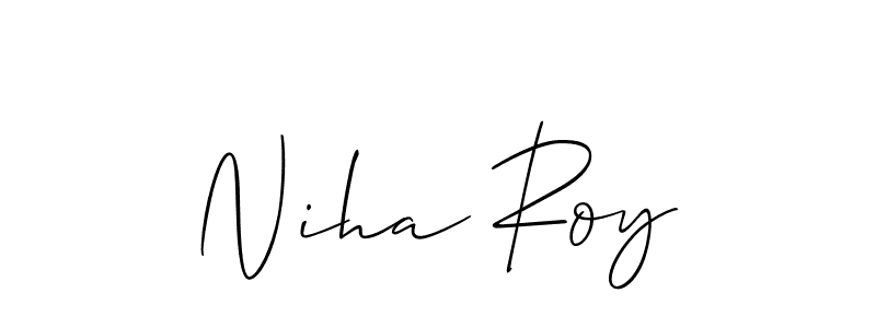 Also You can easily find your signature by using the search form. We will create Niha Roy name handwritten signature images for you free of cost using Allison_Script sign style. Niha Roy signature style 2 images and pictures png