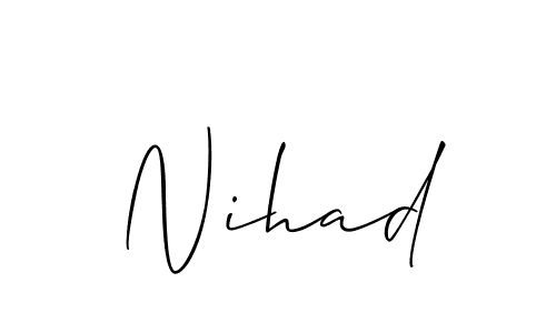 How to make Nihad signature? Allison_Script is a professional autograph style. Create handwritten signature for Nihad name. Nihad signature style 2 images and pictures png