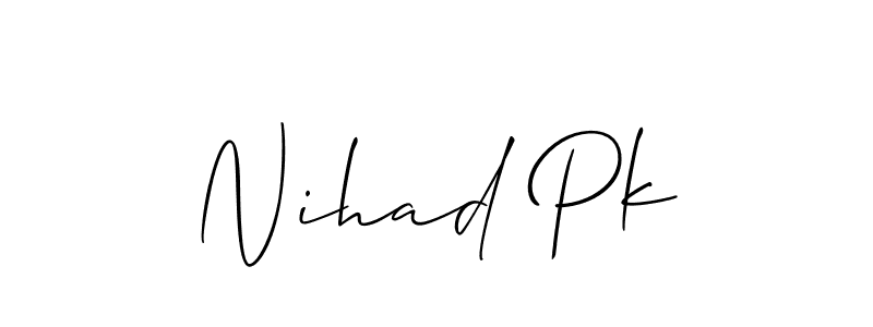 Create a beautiful signature design for name Nihad Pk. With this signature (Allison_Script) fonts, you can make a handwritten signature for free. Nihad Pk signature style 2 images and pictures png