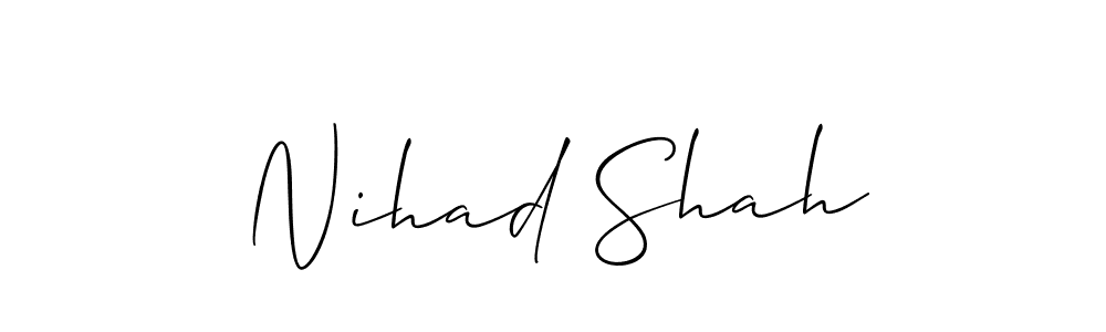 Use a signature maker to create a handwritten signature online. With this signature software, you can design (Allison_Script) your own signature for name Nihad Shah. Nihad Shah signature style 2 images and pictures png