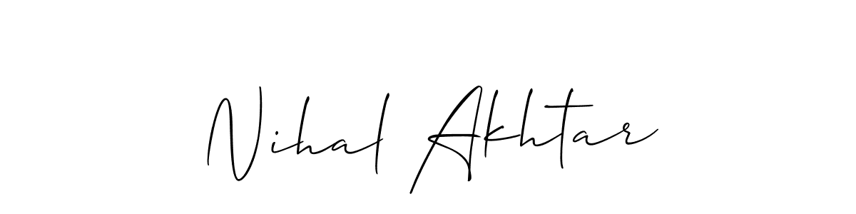 Make a short Nihal Akhtar signature style. Manage your documents anywhere anytime using Allison_Script. Create and add eSignatures, submit forms, share and send files easily. Nihal Akhtar signature style 2 images and pictures png