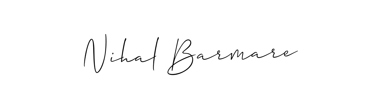 How to make Nihal Barmare name signature. Use Allison_Script style for creating short signs online. This is the latest handwritten sign. Nihal Barmare signature style 2 images and pictures png