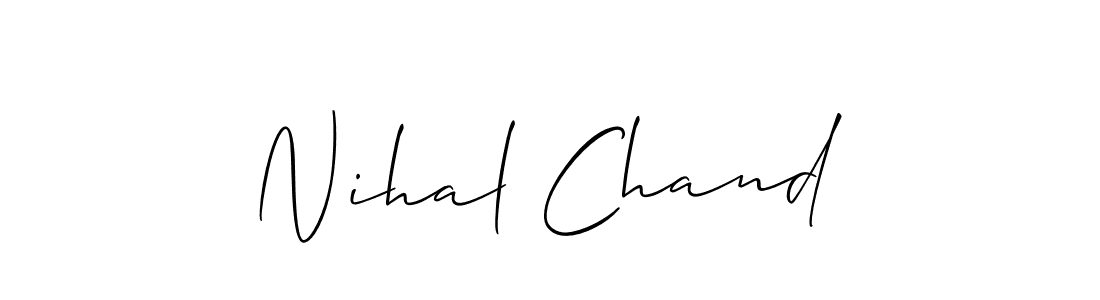 The best way (Allison_Script) to make a short signature is to pick only two or three words in your name. The name Nihal Chand include a total of six letters. For converting this name. Nihal Chand signature style 2 images and pictures png