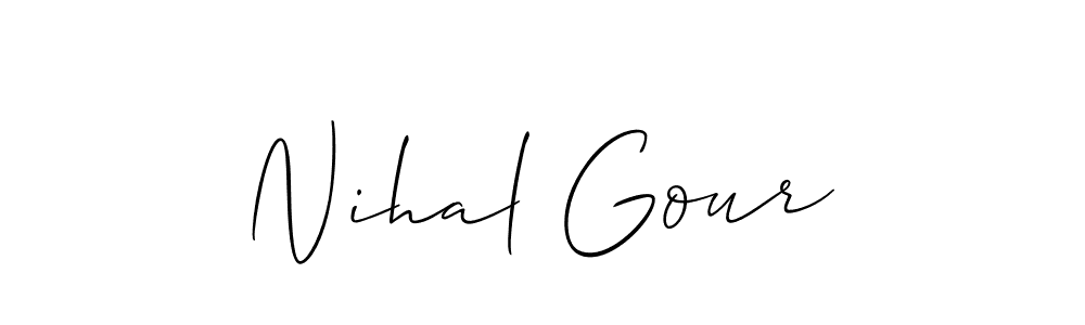 How to Draw Nihal Gour signature style? Allison_Script is a latest design signature styles for name Nihal Gour. Nihal Gour signature style 2 images and pictures png