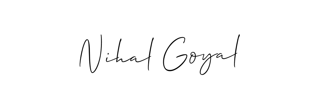 How to make Nihal Goyal signature? Allison_Script is a professional autograph style. Create handwritten signature for Nihal Goyal name. Nihal Goyal signature style 2 images and pictures png