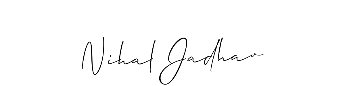 Create a beautiful signature design for name Nihal Jadhav. With this signature (Allison_Script) fonts, you can make a handwritten signature for free. Nihal Jadhav signature style 2 images and pictures png