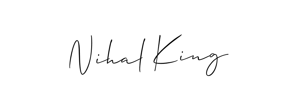 Allison_Script is a professional signature style that is perfect for those who want to add a touch of class to their signature. It is also a great choice for those who want to make their signature more unique. Get Nihal King name to fancy signature for free. Nihal King signature style 2 images and pictures png