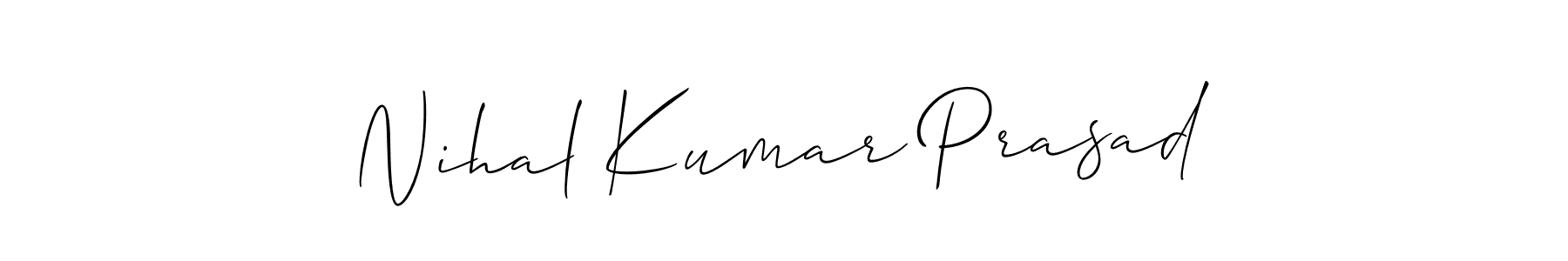 You should practise on your own different ways (Allison_Script) to write your name (Nihal Kumar Prasad) in signature. don't let someone else do it for you. Nihal Kumar Prasad signature style 2 images and pictures png