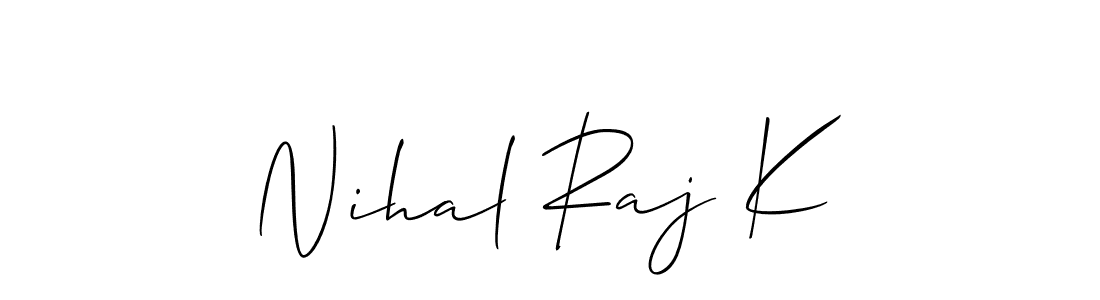 Make a beautiful signature design for name Nihal Raj K. Use this online signature maker to create a handwritten signature for free. Nihal Raj K signature style 2 images and pictures png