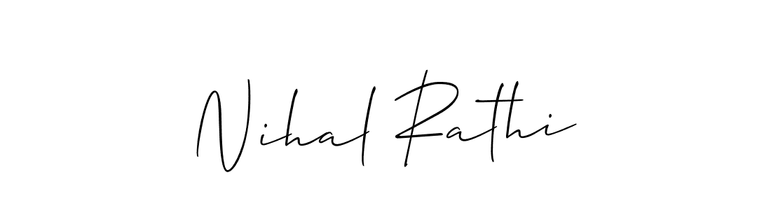The best way (Allison_Script) to make a short signature is to pick only two or three words in your name. The name Nihal Rathi include a total of six letters. For converting this name. Nihal Rathi signature style 2 images and pictures png