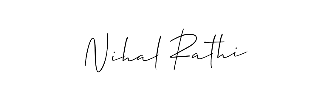 Create a beautiful signature design for name Nihal Rathi. With this signature (Allison_Script) fonts, you can make a handwritten signature for free. Nihal Rathi signature style 2 images and pictures png