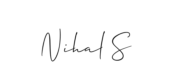 Create a beautiful signature design for name Nihal S. With this signature (Allison_Script) fonts, you can make a handwritten signature for free. Nihal S signature style 2 images and pictures png