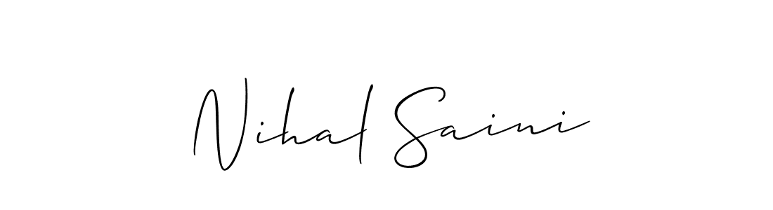 How to Draw Nihal Saini signature style? Allison_Script is a latest design signature styles for name Nihal Saini. Nihal Saini signature style 2 images and pictures png