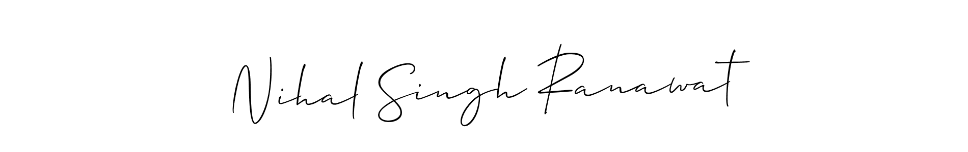 How to make Nihal Singh Ranawat name signature. Use Allison_Script style for creating short signs online. This is the latest handwritten sign. Nihal Singh Ranawat signature style 2 images and pictures png