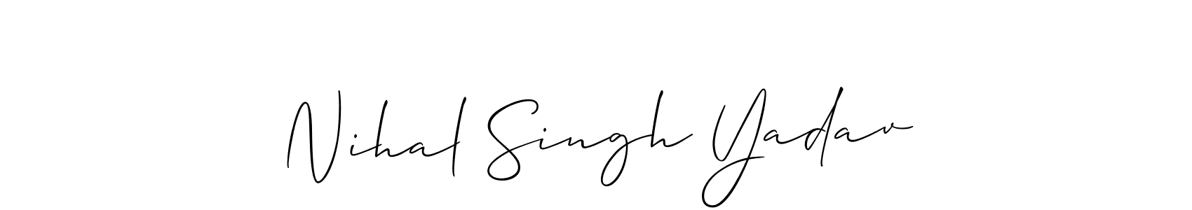 Similarly Allison_Script is the best handwritten signature design. Signature creator online .You can use it as an online autograph creator for name Nihal Singh Yadav. Nihal Singh Yadav signature style 2 images and pictures png