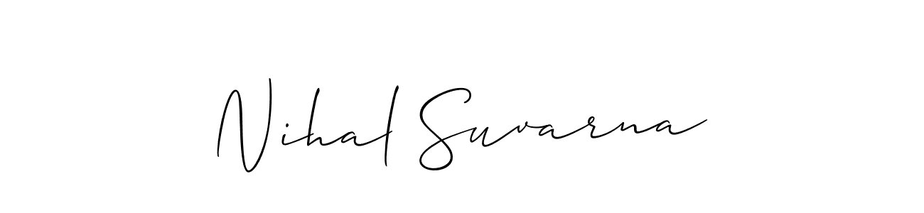 Also You can easily find your signature by using the search form. We will create Nihal Suvarna name handwritten signature images for you free of cost using Allison_Script sign style. Nihal Suvarna signature style 2 images and pictures png