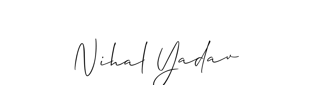 It looks lik you need a new signature style for name Nihal Yadav. Design unique handwritten (Allison_Script) signature with our free signature maker in just a few clicks. Nihal Yadav signature style 2 images and pictures png