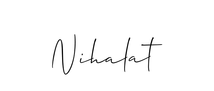 How to Draw Nihalat signature style? Allison_Script is a latest design signature styles for name Nihalat. Nihalat signature style 2 images and pictures png