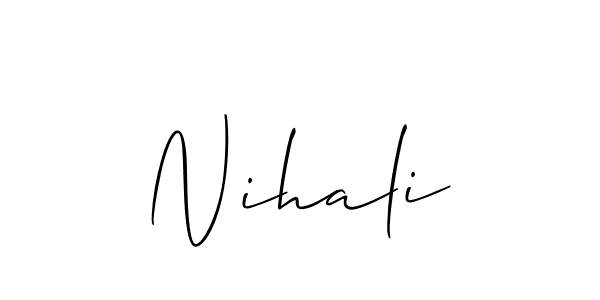 Create a beautiful signature design for name Nihali. With this signature (Allison_Script) fonts, you can make a handwritten signature for free. Nihali signature style 2 images and pictures png