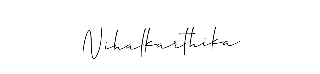 You can use this online signature creator to create a handwritten signature for the name Nihalkarthika. This is the best online autograph maker. Nihalkarthika signature style 2 images and pictures png