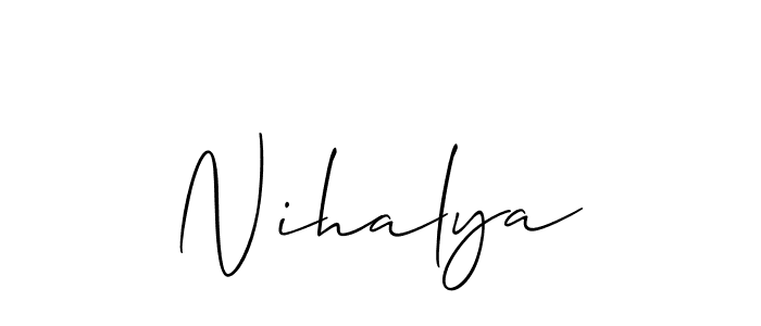 Nihalya stylish signature style. Best Handwritten Sign (Allison_Script) for my name. Handwritten Signature Collection Ideas for my name Nihalya. Nihalya signature style 2 images and pictures png