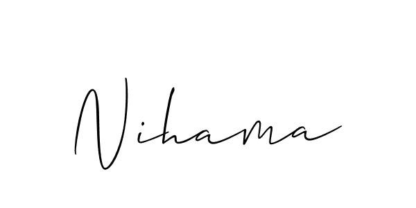 Create a beautiful signature design for name Nihama. With this signature (Allison_Script) fonts, you can make a handwritten signature for free. Nihama signature style 2 images and pictures png