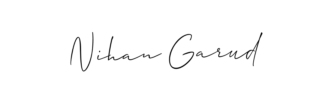 Similarly Allison_Script is the best handwritten signature design. Signature creator online .You can use it as an online autograph creator for name Nihan Garud. Nihan Garud signature style 2 images and pictures png