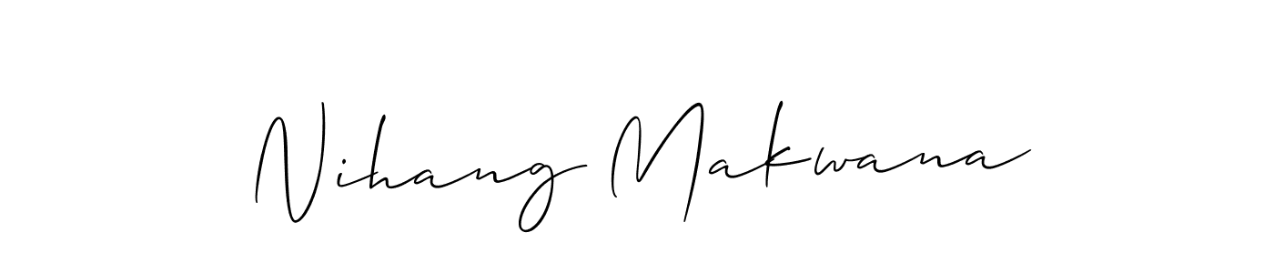 How to make Nihang Makwana name signature. Use Allison_Script style for creating short signs online. This is the latest handwritten sign. Nihang Makwana signature style 2 images and pictures png