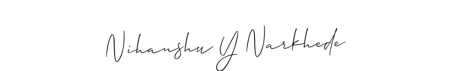 Also You can easily find your signature by using the search form. We will create Nihanshu Y Narkhede name handwritten signature images for you free of cost using Allison_Script sign style. Nihanshu Y Narkhede signature style 2 images and pictures png