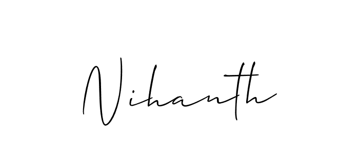 How to make Nihanth signature? Allison_Script is a professional autograph style. Create handwritten signature for Nihanth name. Nihanth signature style 2 images and pictures png