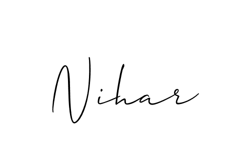 How to make Nihar signature? Allison_Script is a professional autograph style. Create handwritten signature for Nihar name. Nihar signature style 2 images and pictures png